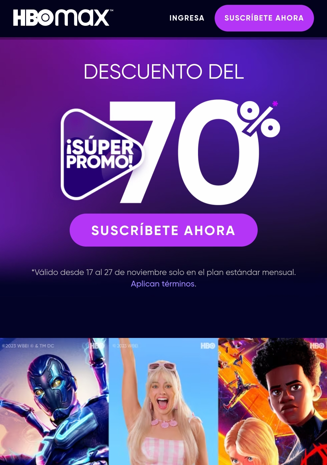 HBO MAX Black Friday Descuento del 70% por 2 Meses - OFERTU