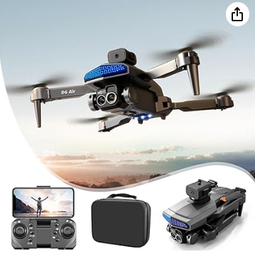Mini dron con doble cámara 2024 4K y sensores - OFERTU